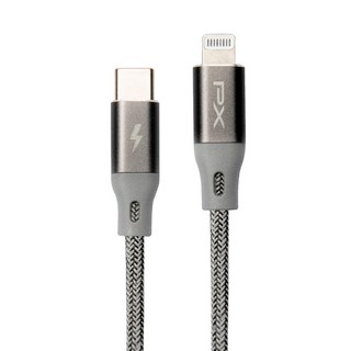 PX 大通 MFi原廠認證 Apple iPhone 閃快充電線 編織傳輸線 USB-C to Lightning 鋁合金接頭 耐插拔測試, 1m, 米蘋果線灰, 1條