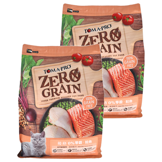TOMA-PRO 全齡貓 零穀乾飼料 優質蛋白質 含農場蔬菜, 鮭魚, 5.5lb, 2袋