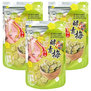 晨一 阿蜂師 台灣酵素梅 200g 富含天然纖維 添加水果酵素 綠茶粉兒茶素多多, 3袋