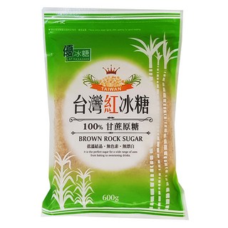 YASASHII 優 台灣紅冰糖 600g, 100% 甘蔗原糖, 無色素, 1包