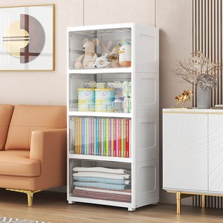 AOTTO 創意傢俱 透明可視翻蓋收納櫃 AC-081W, 透明款, 4層