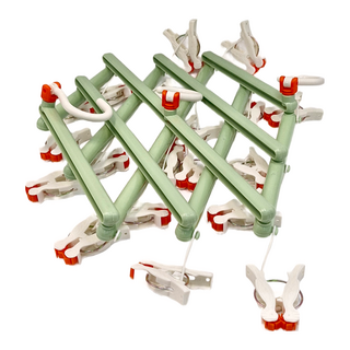 EDISH 一秒瞬收19夾晾襪架(2入) 1組 材質PP, 顏色隨機