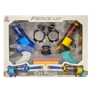 JIAYIHONGQI TOYS 安全手槍遊戲組 槍2把 + 軟彈20顆 + 手銬 +, 左輪手槍, 1盒