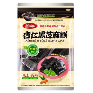 美味田 杏仁黑芝麻糕 軟Q不黏牙 芝麻杏仁香氣濃 黑芝麻富含鈣質, 300g, 1袋
