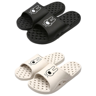 Gaspard Et Lisa 卡斯波和麗莎 造型排水浴室拖鞋 Set 超透氣材質 方便清洗 摩擦力佳 防滑鞋底, 黑色+白色, 2雙