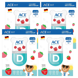 ACE SUPER KIDS 維他命D軟糖 全素, 2g, 14顆, 4包