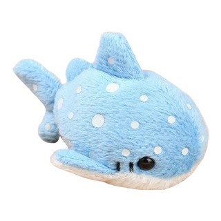 迷你動物造型絨毛沙包娃娃 聚酯纖維材質 6歲以上適用, 小鯨鯊 藍色, 4.5cm, 1個