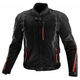 Komine 夏季網眼防護夾克 JK-1463, 黑色 + 紅色