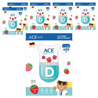 ACE SUPER KIDS 維他命D軟糖 全素, 2g, 14顆, 6包