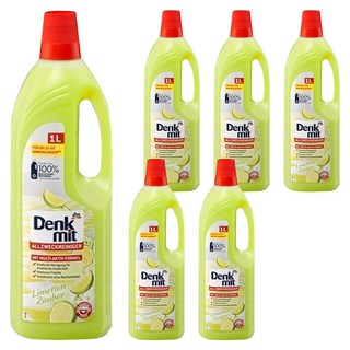 dm Denk mit 萬用檸檬清潔劑 家庭清潔 適用於浴室、客廳, 1L, 6瓶