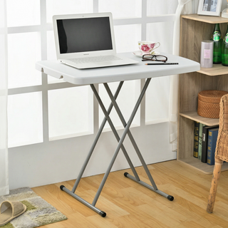 ikloo 宜酷屋 簡易可調式升降桌摺疊桌, 白色