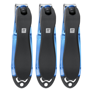 ZWILLING 雙人 晶亮多向旋轉指甲刀 + 可拆式銼刀 100mm, 晶亮藍, 3個