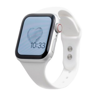 누아트 애플워치 호환 더블버클 슬림 실리콘 스트랩 밴드, 화이트, 1개