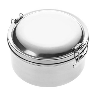 SILWA 西華 雙層圓形便當盒 14cm, 不鏽鋼 銀色, 1個