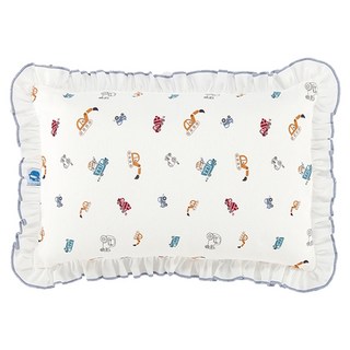 KU.KU Duckbill 酷咕鴨 童心荷葉邊中童枕 100%純棉表布, 40 x 30cm, 車隊藍, 1個