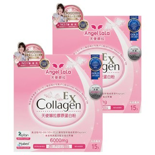 Angel LaLa 天使娜拉 膠原蛋白胜肽粉 牛奶風味, 8g, 15包, 2盒
