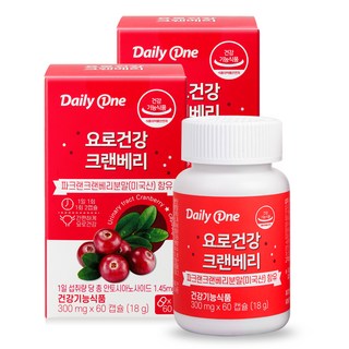 데일리원 요로건강 크랜베리, 60정, 2세트