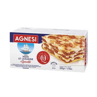 AGNESI 義大利千層麵 杜蘭小麥麵粉製成, 500g, 1盒