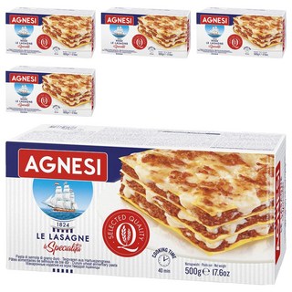 AGNESI 義大利千層麵 杜蘭小麥麵粉製成, 500g, 5盒