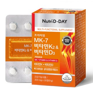 Nutri D-DAY MK-7 維生素 K2 & 維生素 D3 9g, 30錠, 1個