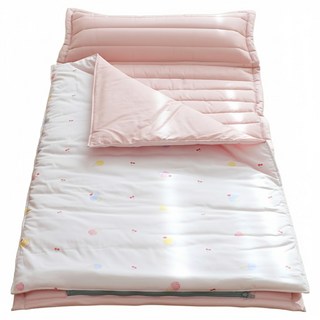 juho DECO 幼兒園午睡袋 附提袋 純棉款, 美味甜點 白色 + 粉色