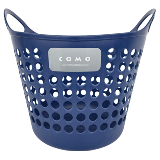 inomata COMO置物籃 洗衣收納籃, 藍色