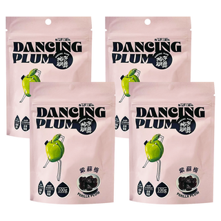 梅子夢工廠 梅子跳舞系列 紫蘇梅 信義鄉農會特產 酸甜Q彈好滋味, 100g, 4包