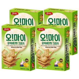O my food 歐邁福 香蒜奶油口味蘇打餅乾, 4個, 160g