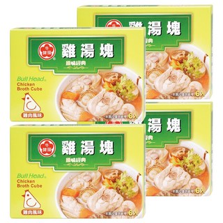 牛頭牌 雞湯塊 雞肉風味 6入 Set, 66g, 4盒