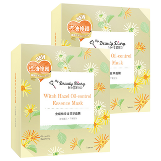 my Beauty Diary 我的美麗日記 金縷梅控油花萃面膜 淡化黯沉 平衡控油, 7片, 2盒