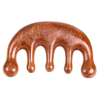 葉子小舖 檀木按摩梳 圓頭款 2支, 檀木, 1組