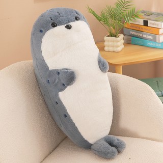 ARTJOY 暖心海豹玩偶抱枕, 灰色