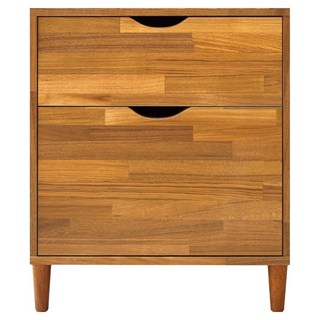 HOPMA 合馬家具 白色美背現代斗櫃 PC-B-SL201PTK-T 14kg, 拼版柚木, 54cm, 2抽, 1個