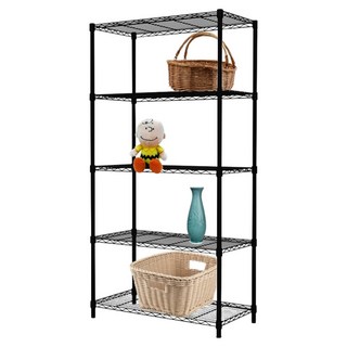 KI WISH 居家生活 輕型五層架 每層耐重50公斤 整體耐重250公斤, 黑色, 1組, 90 x 35 x 180cm