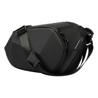 HESHI 幾何潮流系列 防撞硬殼胸包 TY-03, 36 x 21 x 7cm, 黑色