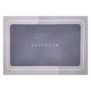 生活小集 防滑矽藻土吸水墊 長方形浴室墊, 灰色, 1個, 60 x 40 x 0.5cm