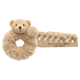 BELLE MADAME 貝麗瑪丹 小熊毛球絨毛髮圈 0152-68 10個