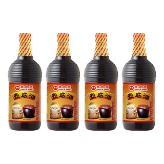 萬家香 壺底油, 100%純釀造, 不含防腐劑, 使用非基因改造黃豆, 1L, 4瓶