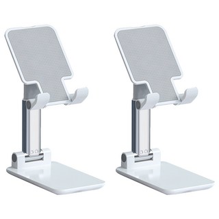手機加重款支架 ABS+防滑矽膠+合金材質 穩固防晃動 可折疊/可升降, 珍珠白, 2個