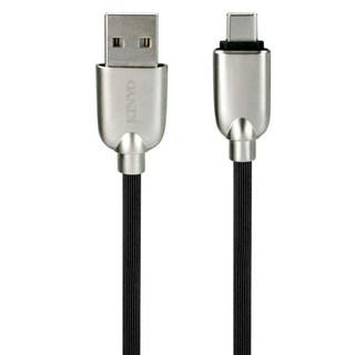 Kinyo USB A-Type-C U鋅條紋極速充電傳輸線 USB-C07 30g, 1.2m, 黑色, 1盒