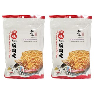 軒記台灣肉乾王 原味杏仁脆豬肉乾 不添加防腐劑、色素, 100g, 2包