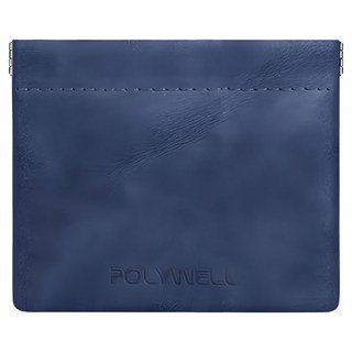 POLYWELL 寶利威爾 彈片絨布收納包 15 x 11.5 cm PW15-T65-0811, 寶藍色, 1個