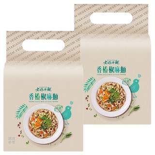 老媽拌麵 全素香椿椒麻麵 Q彈關廟刀削麵 獨特香椿醬汁 6分鐘快煮, 6包