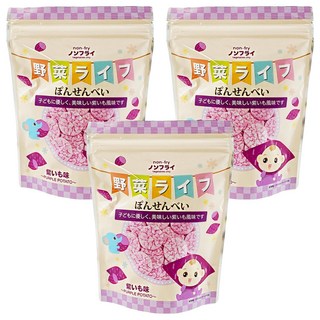 寶寶食堂 Non-fry 非油炸寶寶仙貝, 甘薯, 19g, 3包