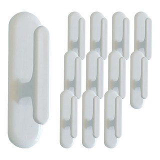 생활살림 벽부착 다용도 홀딩 후크, 화이트, 12개