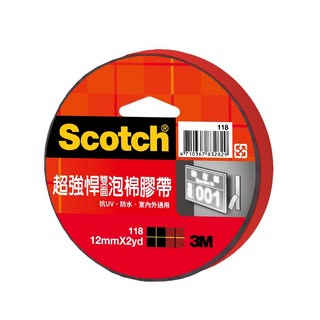 3M Scotch 超強悍VHB膠帶 12mm x 2yd 抗UV 防水 耐高溫, 1個