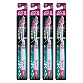 LION 獅王 Systema 細潔 護齦牙刷 超極細毛 小巧薄型刷頭, 1入, 4支