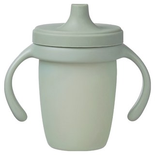 b.box 矽膠鴨嘴杯 莫蘭迪綠 寶寶學飲杯 安全無毒 訓練杯, 1個, 240ml