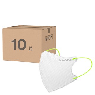 HAOFA 氣密型 N95立體醫療口罩 M, 10片, 1組, 螢綠色