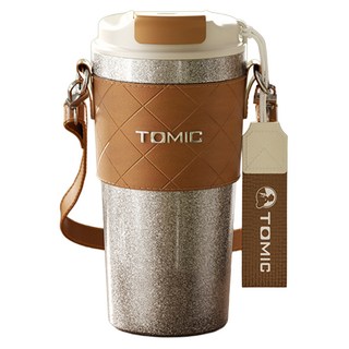 半島良品 特美刻 純鈦保溫杯直飲杯 附掛繩 +背帶, 雪花銀, 1個, 520ml